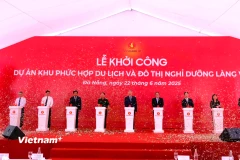 Khởi công xây dựng Dự án Khu phức hợp Du lịch và Đô thị Nghỉ dưỡng Làng Vân tại thành phố Đà Nẵng. (Ảnh: Thanh Phong/Vietnam+)