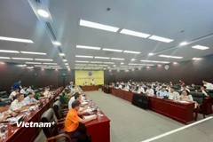 Họp trực tuyến công tác phòng, chống bão số 5 tại Đà Nẵng. (Ảnh: Thanh Phong/Vietnam+)