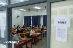 Thí sinh dự thi kỳ thi Trung học phổ thông năm 2026 tại thành phố Đà Nẵng. (Ảnh: Thanh Phong/Vietnam+)