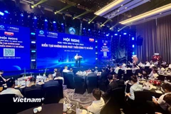 Hội nghị Xúc tiến đầu tư 2025 chủ đề "Kiến tạo không gian phát triển cùng Khu Thương mại Tự do Đà Nẵng." (Ảnh: Thanh Phong/Vietnam+)