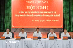 Thành uỷ Đà Nẵng tổ chức sơ kết 1 năm thực hiện sắp xếp đơn vị hành chính các cấp và hoạt động của chính quyền địa phương 2 cấp. (Ảnh: Thanh Phong/Vietnam+)
