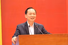 Phó Chủ tịch kiêm Tổng Thư ký Hiệp hội Ngân hàng Việt Nam Đào Minh Tú phát biểu tại Hội nghị. (Ảnh: Vietnam+)