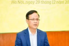 Ông Phạm Chí Quang, Vụ trưởng Vụ Chính sách tiền tệ Ngân hàng Nhà nước chia sẻ tại họp báo. (Ảnh: Vietnam+)