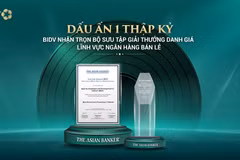 Khẳng định vị thế dẫn đầu, BIDV nhận bộ giải thưởng danh giá từ The Asian Banker. (Ảnh: Vietnam+)