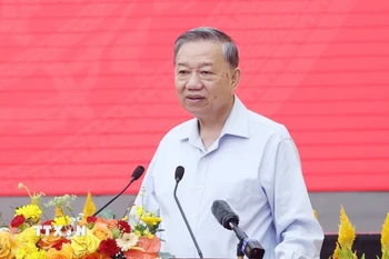 Tổng Bí thư Tô Lâm phát biểu chỉ đạo. (Ảnh: Thống Nhất/TTXVN)