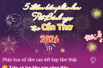 5 điểm bắn pháo hoa Tết Nguyên đán Bính Ngọ tại Cần Thơ