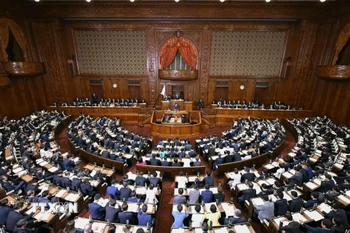 Toàn cảnh phiên họp Quốc hội Nhật Bản tại Tokyo. (Ảnh: Kyodo/TTXVN)