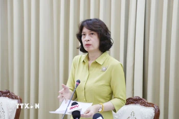 Thứ trưởng Bộ Y tế Nguyễn Thị Liên Hương. (Ảnh: Đinh Hằng/TTXVN)