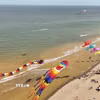 Festival diều trên biển Sầm Sơn thu hút sự quan tâm của du khách. (Ảnh: TTXVN phát)