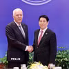 Chủ tịch nước Lương Cường tiếp Tổng Công tố Nga Alexander Vladimirovich Gutsan. (Ảnh: Lâm Khánh/TTXVN)