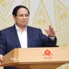 Thủ tướng Phạm Minh Chính chủ trì Phiên họp thứ Nhất của Ban Chỉ đạo quốc gia về Dữ liệu. (Ảnh: Dương Giang/TTXVN)