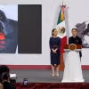 Marina Nunez Bespalova, Thứ trưởng Phát triển Văn hóa Mexico, phát biểu trong cuộc họp báo chỉ trích Adidas và nhà thiết kế Willy Chavarria về mẫu giày “Oaxaca Slip On” chiếm đoạt văn hóa bản địa Mexico, ngày 8/8. (Ảnh: Reuters)