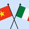 Cờ Việt Nam và cờ Italy. (Nguồn: Vietnam+)