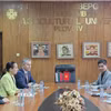 Đại sứ Việt Nam tại Bulgaria Nguyễn Thị Minh Nguyệt làm việc với lãnh đạo Đại học Nông nghiệp Plovdiv. (Ảnh TTXVN phát)