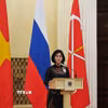 Chủ tịch HĐND Phùng Thị Hồng Hà, Phó Bí thư Thành ủy, Phó Trưởng Đoàn đại biểu Quốc hội thành phố Hà Nội phát biểu tại lễ ký. (Ảnh: Tâm Hằng/TTXVN)