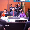 Phó Thủ tướng, Bộ trưởng Ngoại giao Bùi Thanh Sơn tại Phiên họp toàn thể Bộ trưởng Ngoại giao ASEAN (AMM-58). (Ảnh: Hằng Linh/TTXVN)