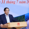 Thủ tướng Phạm Minh Chính chủ trì hội nghị. (Ảnh: Dương Giang/TTXVN)
