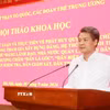 Đồng chí Nguyễn Quang Đức, Ủy viên Trung ương Đảng, Phó Bí thư Đảng ủy Mặt trận Tổ quốc, các đoàn thể Trung ương phát biểu. (Ảnh: Minh Đức/TTXVN)