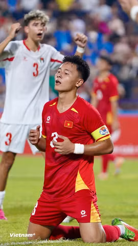 U20 Việt Nam nhận thất bại 1-2 trước U20 Palestine. (Ảnh: Việt Anh/Vietnam+)