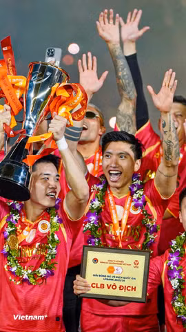Công an Hà Nội sẽ khởi đầu chiến dịch bảo vệ ngôi vương V-League với màn tiếp đón Hồng Lĩnh Hà Tĩnh ở vòng 1. (Ảnh: Việt Anh/Vietnam+)