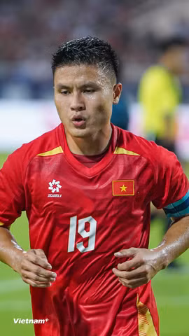 Tiền vệ đội trưởng Quang Hải dính chấn thương và phải nói lời chia tay với FIFA ASEAN Cup 2026. (Ảnh: Việt Anh/Vietnam+)