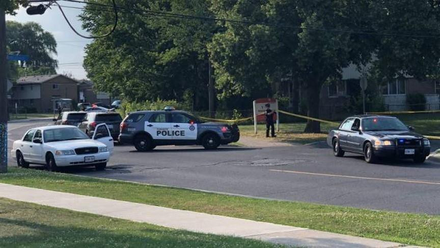 Cảnh sát phong tỏa hiện trường vụ xả súng tại hộp đêm ở Toronto, Canada, ngày 5/8/2019. (Nguồn: Global News/TTXVN)