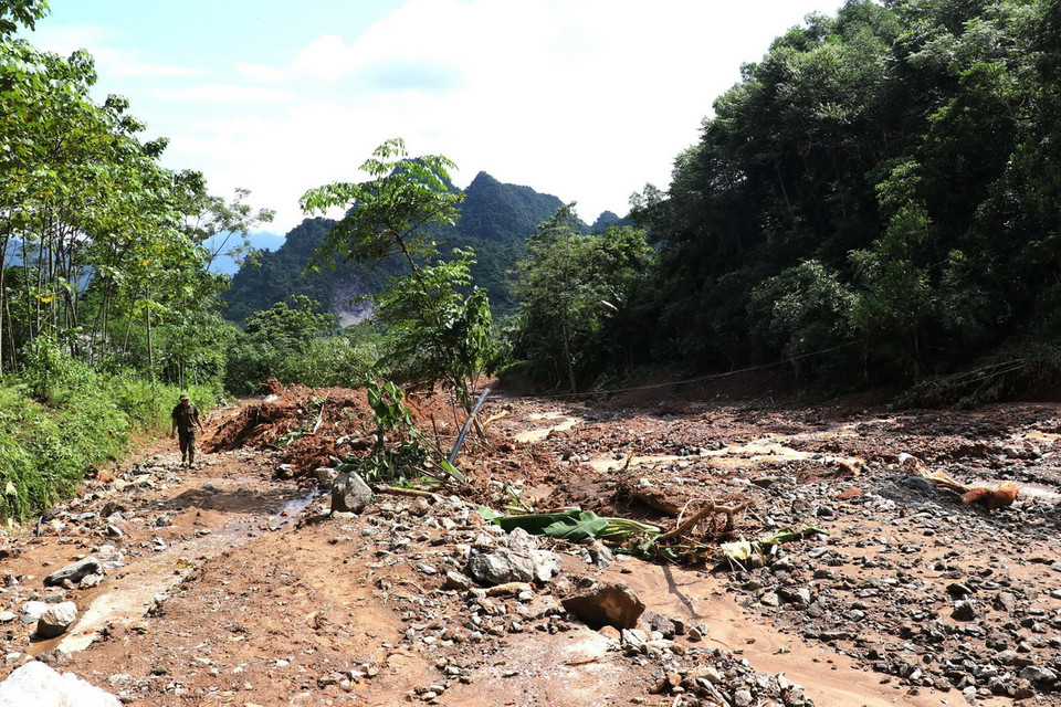 Thôn Đồng Tâm, xã Yên Thành, huyện Quang Bình (Hà Giang) là một trong những địa phương bị thiệt hại nặng nề do mưa lũ. (Ảnh: Minh Tâm/TTXVN)
