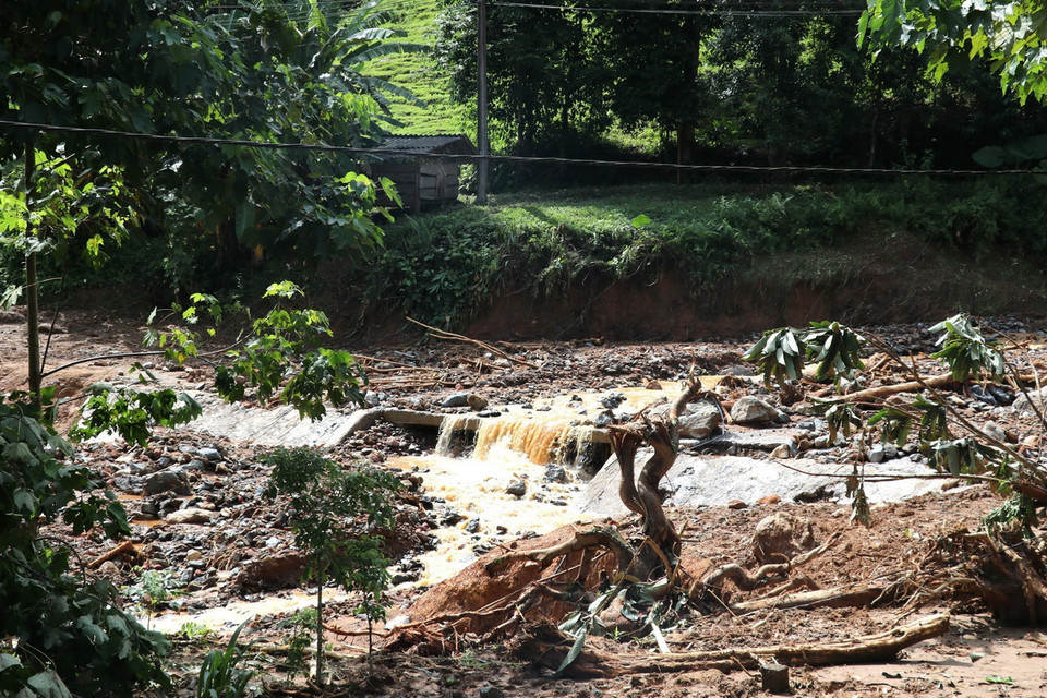 Thôn Đồng Tâm, xã Yên Thành, huyện Quang Bình (Hà Giang) là một trong những địa phương bị thiệt hại nặng nề do mưa lũ. (Ảnh: Minh Tâm/TTXVN)