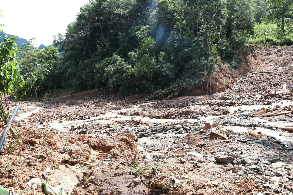 Thôn Đồng Tâm, xã Yên Thành, huyện Quang Bình (Hà Giang) là một trong những địa phương bị thiệt hại nặng nề do mưa lũ. (Ảnh: Minh Tâm/TTXVN)