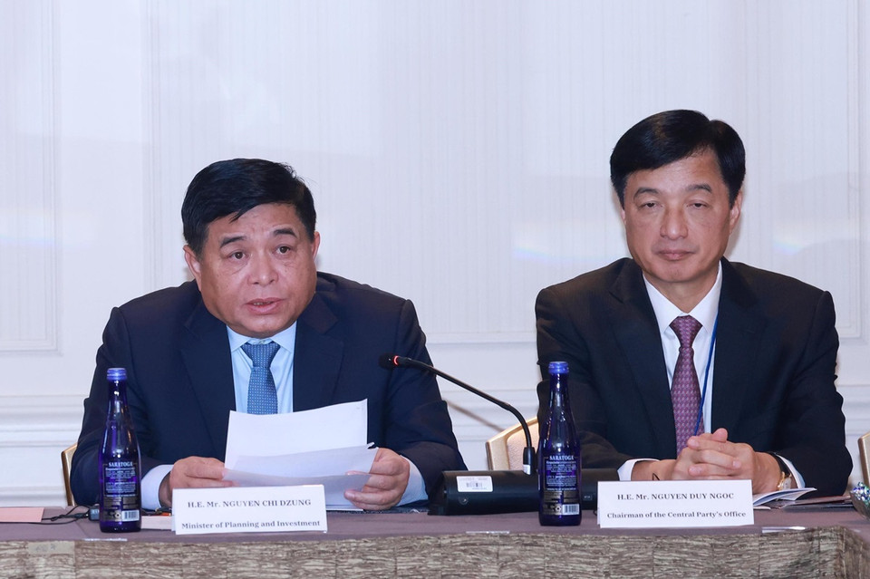 Bộ trưởng Bộ Kế hoạch và Đầu tư Nguyễn Chí Dũng phát biểu. (Ảnh: Lâm Khánh/TTXVN)