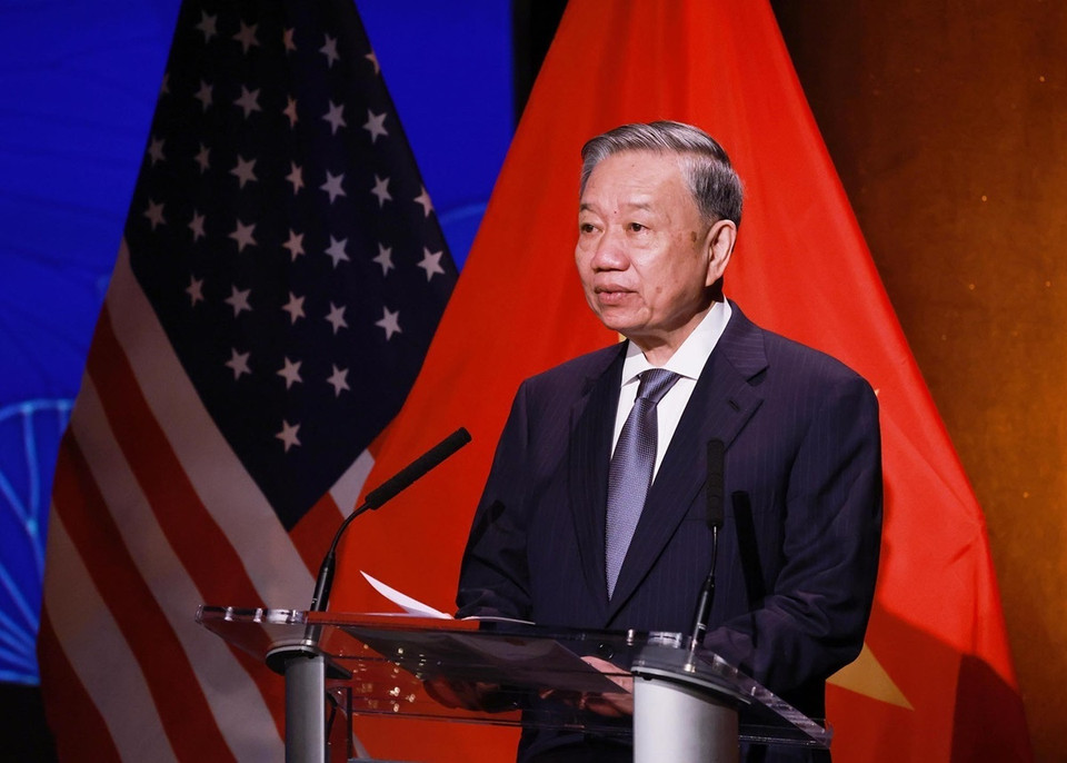 Tổng Bí thư, Chủ tịch nước Tô Lâm phát biểu tại buổi lễ. (Ảnh: Lâm Khánh/TTXVN)