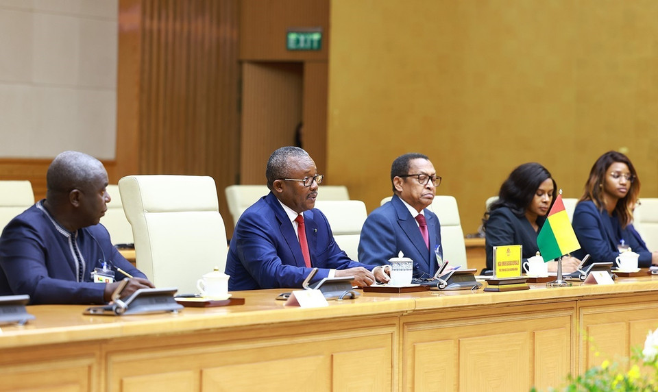 Tổng thống Cộng hòa Guinea-Bissau Umaro Sissoco Embaló phát biểu. (Ảnh: Dương Giang/TTXVN)