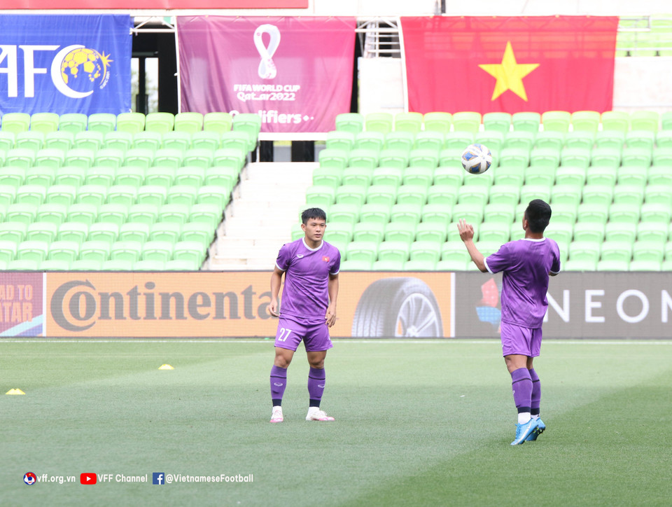 Đội tuyển Việt Nam tập luyện. Ảnh: TTXVN phát