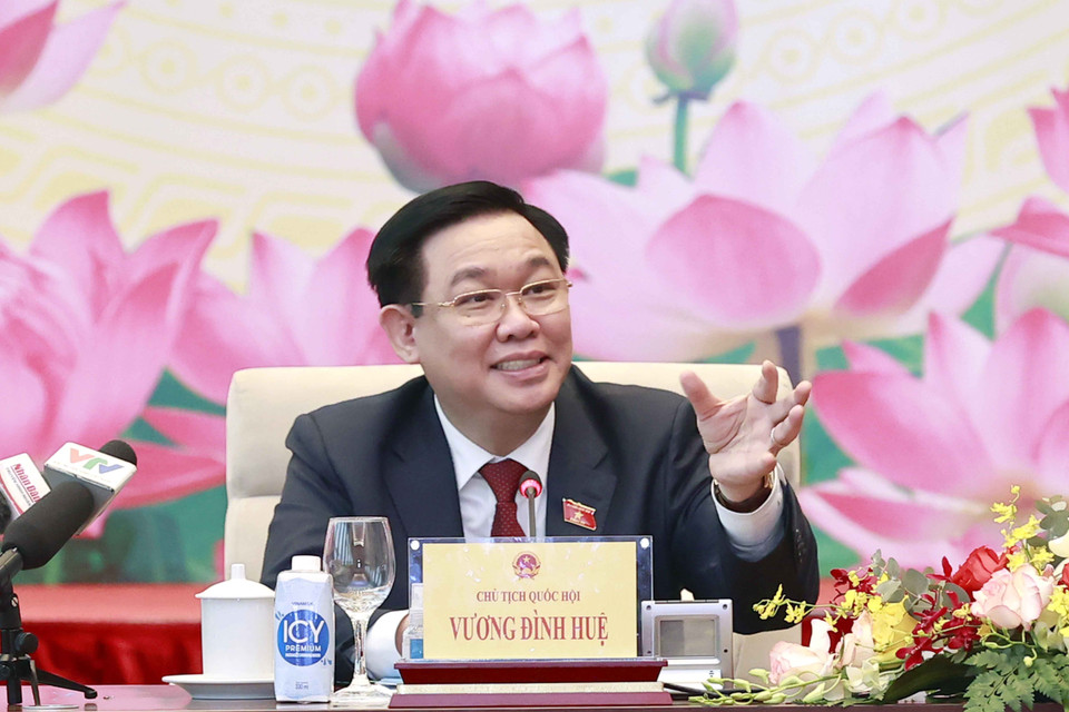 Chủ tịch Quốc hội Vương Đình Huệ phát biểu. (Ảnh: Doãn Tấn/TTXVN)