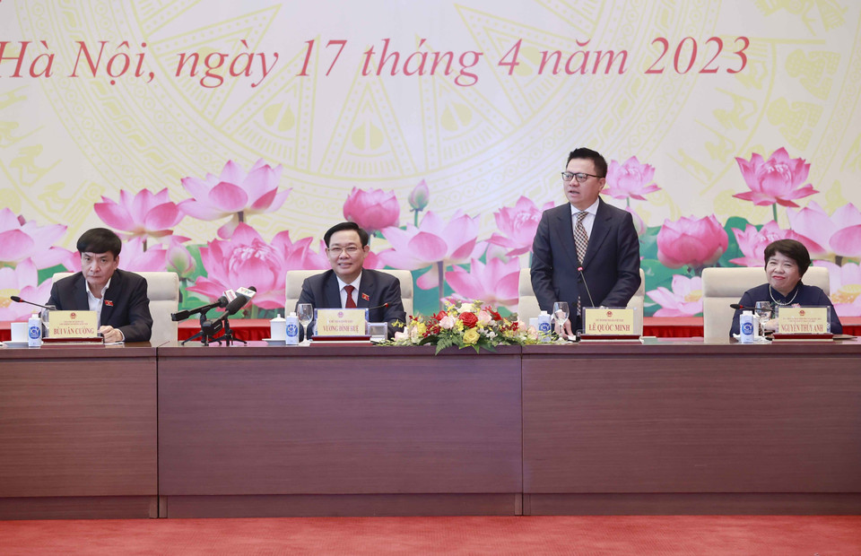 Chủ tịch Hội Nhà báo Việt Nam Lê Quốc Minh phát biểu. (Ảnh: Doãn Tấn/TTXVN)