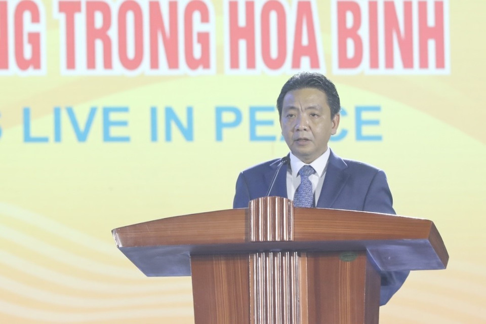 Thứ trưởng Bộ Văn hóa Thể thao Du lịch Hoàng Đạo Cương phát biểu. (Ảnh: Minh Quyết/TTXVN)