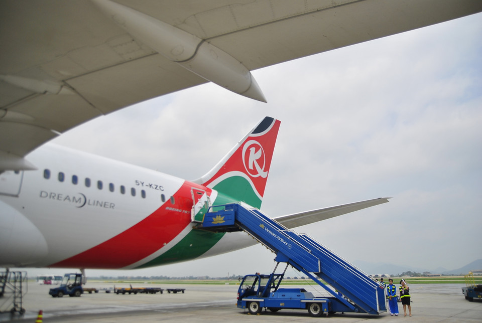 Với tư cách là đồng thành viên của Skyteam, Vietnam Airlines và Kenya Airways sẽ phối hợp chặt chẽ để phát triển tuyến bay thẳng này.(Ảnh: Võ Phương/Vietnam+)