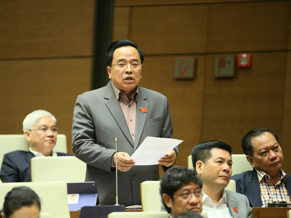 Đại biểu Quốc hội thành phố Cần Thơ Nguyễn Thanh Xuân phát biểu ý kiến. (Nguồn: TTXVN)