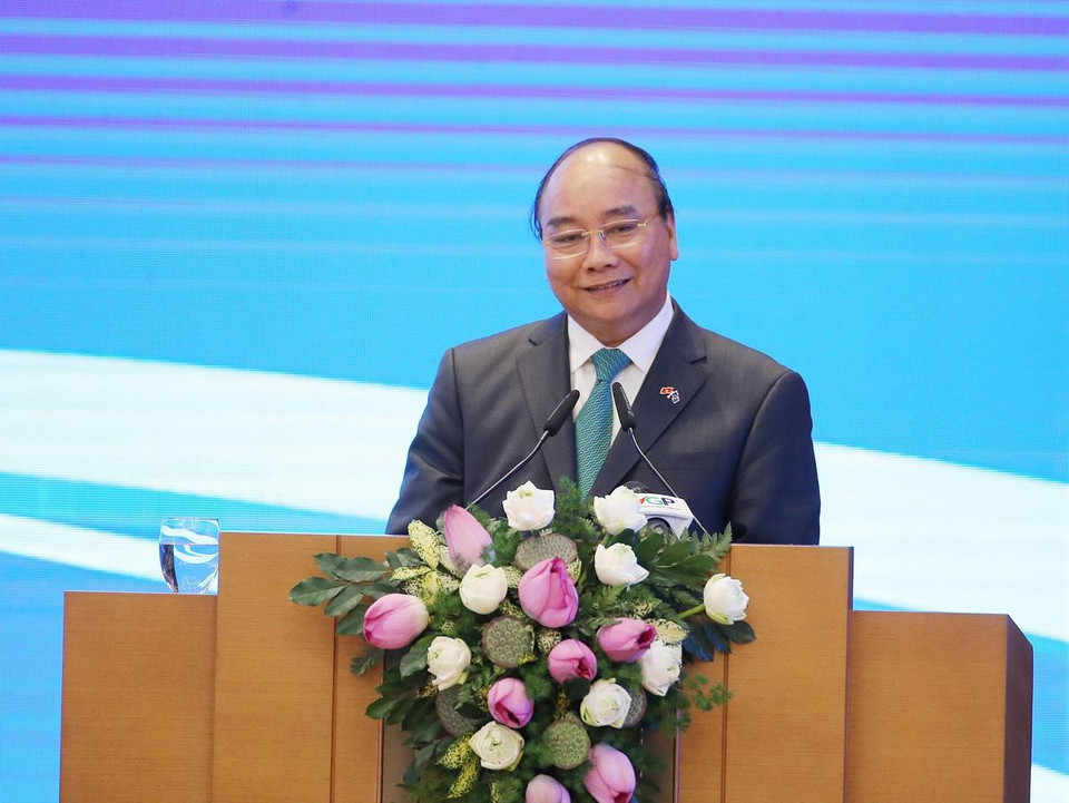 Thủ tướng Nguyễn Xuân Phúc phát biểu. (Ảnh: Lâm Khánh/TTXVN)
