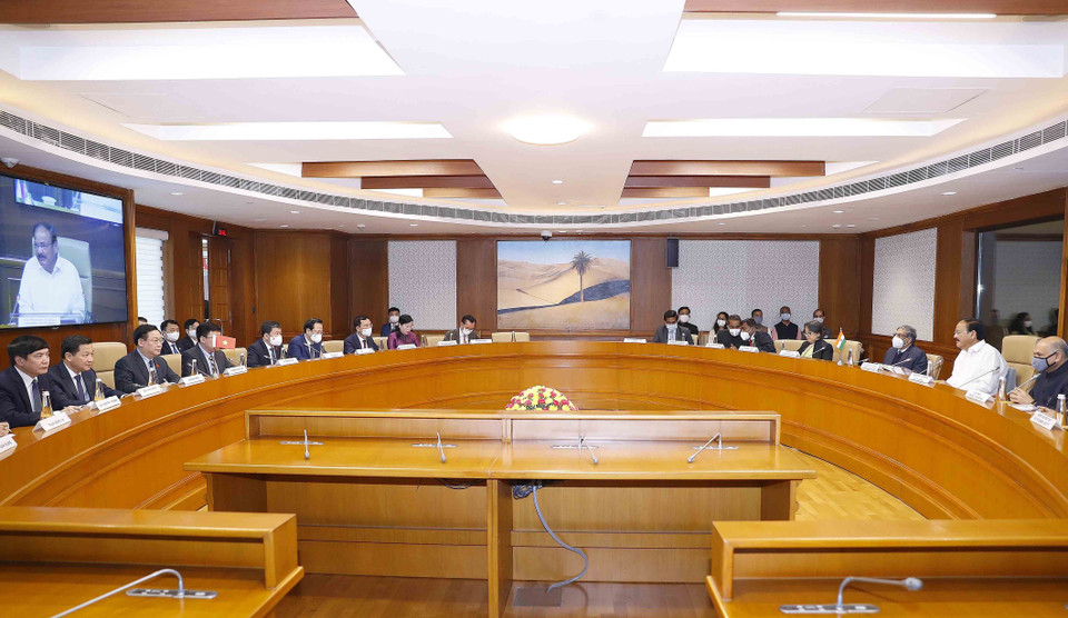 Quang cảnh buổi gặp. (Ảnh: Doãn Tấn/TTXVN)