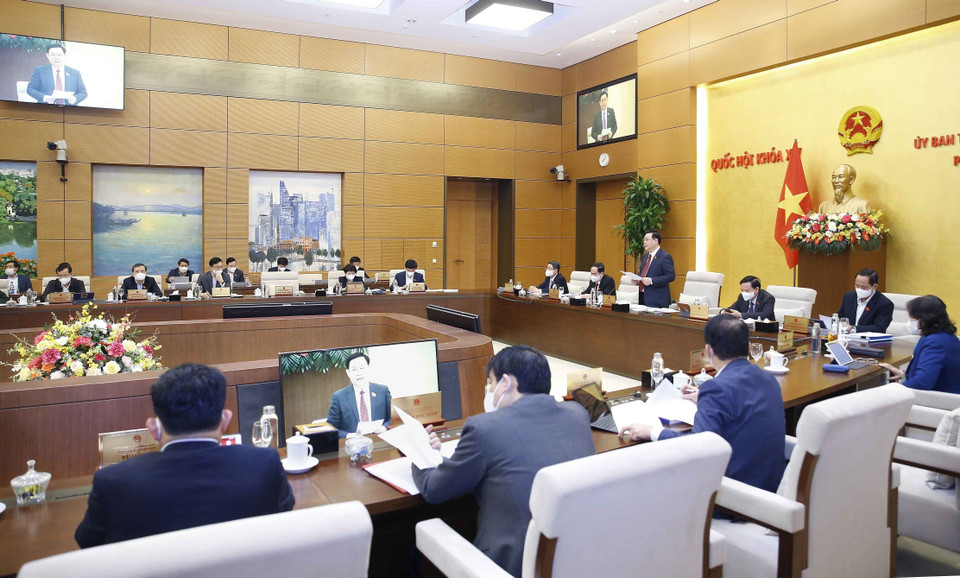 Chủ tịch Quốc hội Vương Đình Huệ phát biểu khai mạc. (Ảnh: Doãn Tấn/TTXVN)