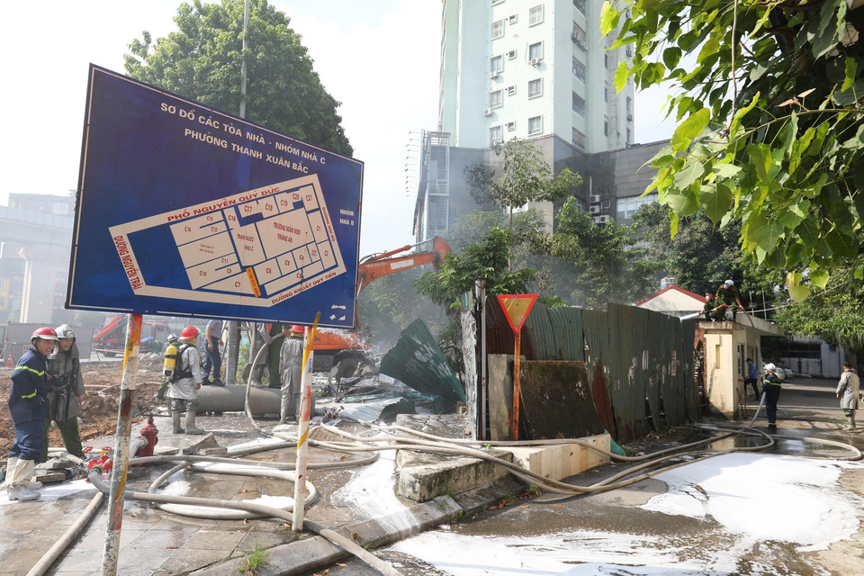 Hiện trường vụ cháy. (Ảnh: Hoàng Hiếu/TTXVN)