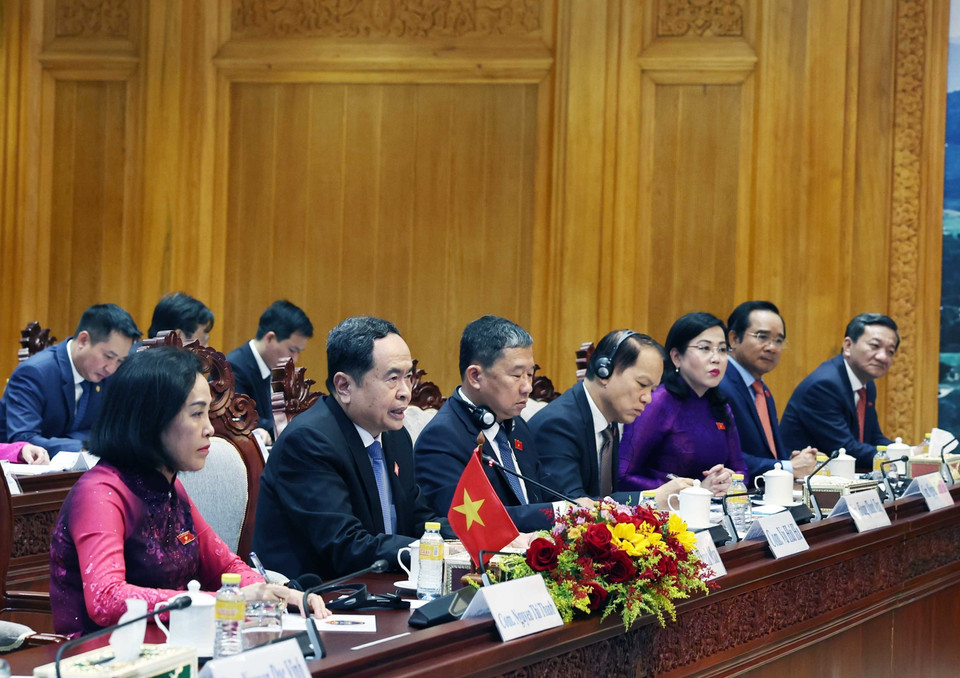 Chủ tịch Quốc hội Trần Thanh Mẫn phát biểu. (Ảnh: Thống Nhất/TTXVN)