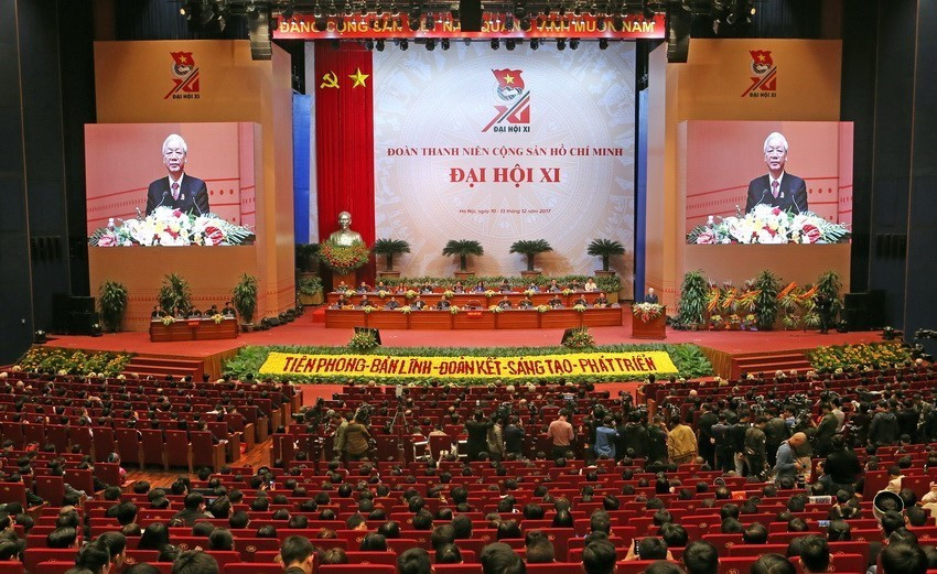 Tổng Bí thư Nguyễn Phú Trọng phát biểu tại Đại hội Đại biểu toàn quốc Đoàn Thanh niên Cộng sản Hồ Chí Minh lần thứ XI, nhiệm kỳ 2017-2022. (Ảnh: Doãn Tấn/TTXVN)