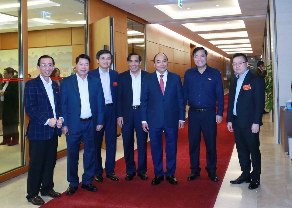 Thủ tướng Nguyễn Xuân Phúc và các đại biểu dự hội nghị. (Ảnh: Phương Hoa/TTXVN)