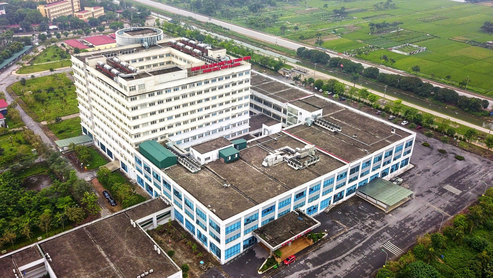 Toàn cảnh Bệnh viện Bệnh nhiệt đới Trung ương cơ sở 2 cách ly y tế từ ngày 5/5 đến ngày 19/5. (Ảnh: Thành Đạt/TTXVN)