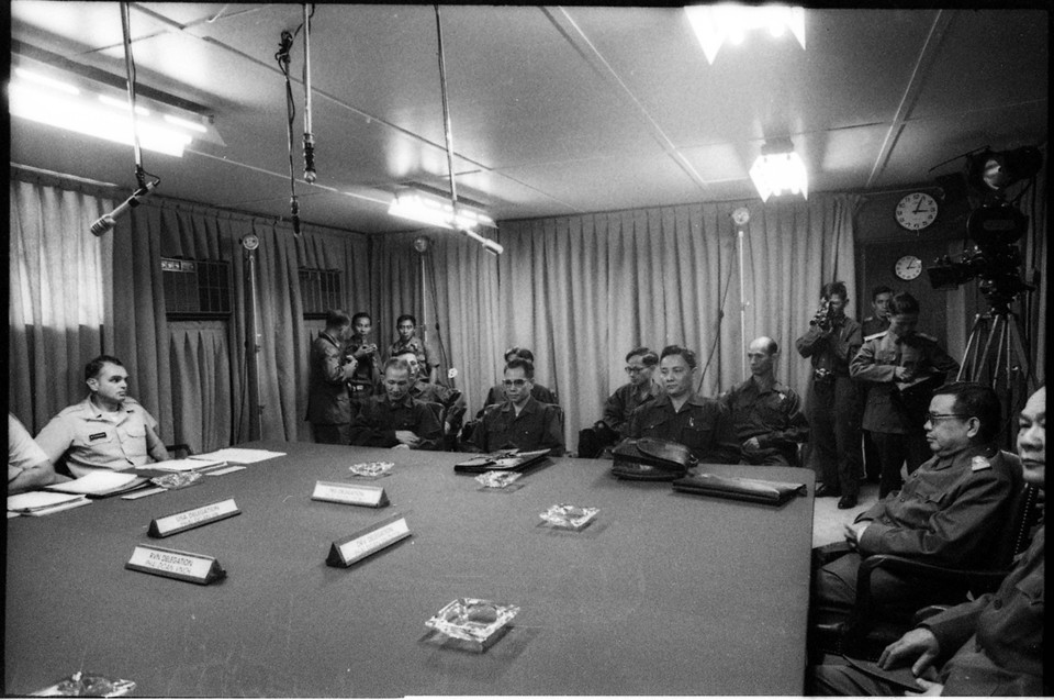 Một cuộc họp 4 bên tại trại Davis. (Nguồn: TTXVN)