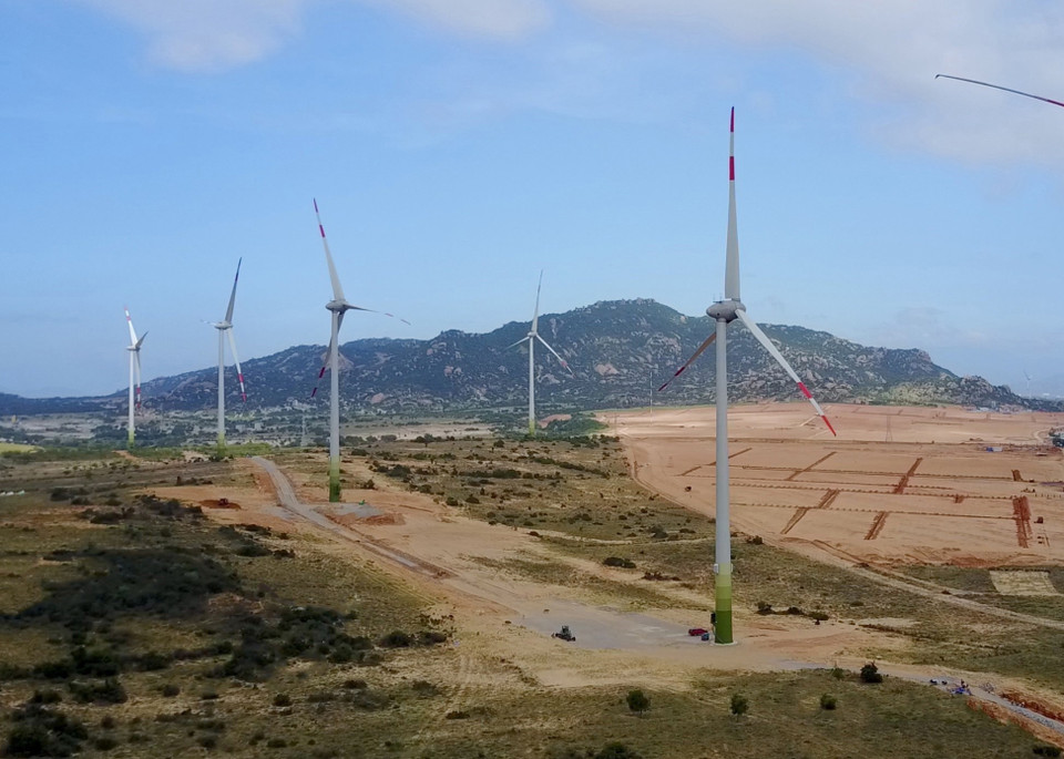 Nhà máy điện gió Mũi Dinh (Ninh Thuận) đã chính thức hòa lưới điện quốc gia. (Ảnh: Công Thử/TTXVN)