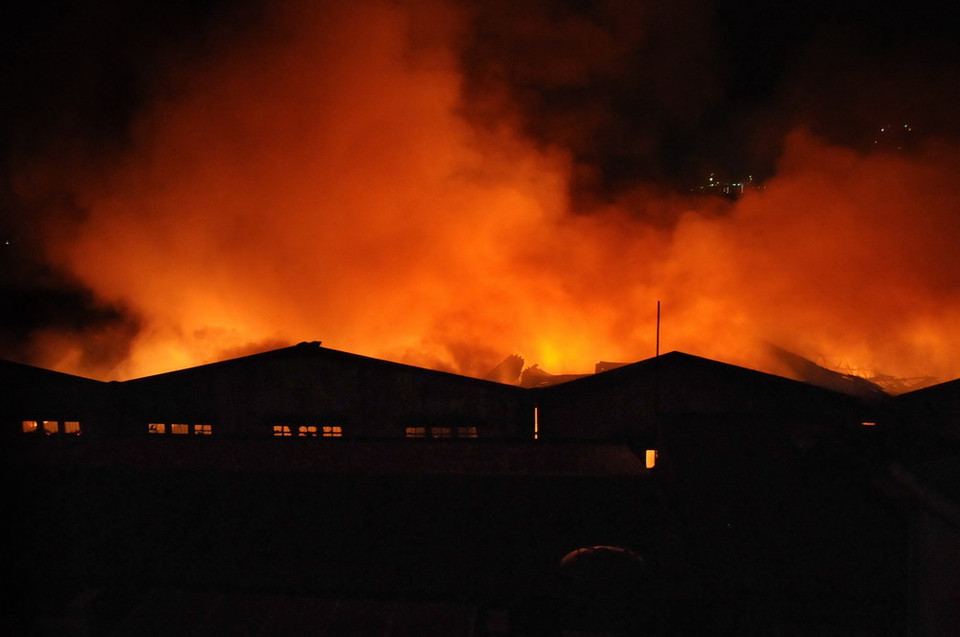 Hiện trường vụ cháy. (Ảnh: An Hiếu/TTXVN)