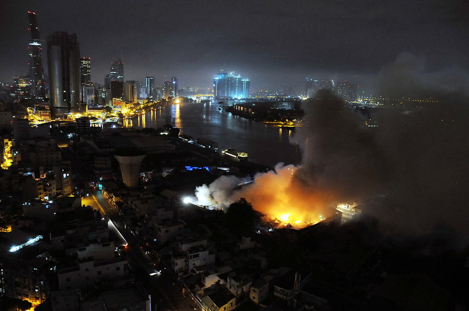 Hiện trường vụ cháy. (Ảnh: An Hiếu/TTXVN)